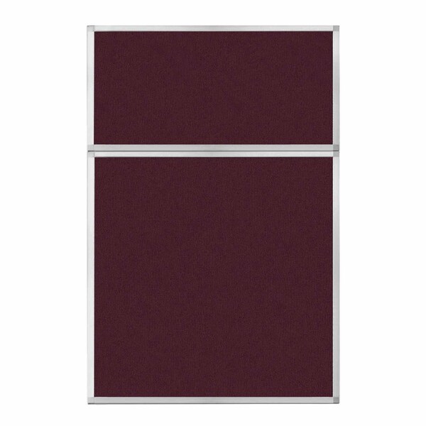 Hush Panel Configurable Cubicle Partition 4' x 6' Cranberry Fabric